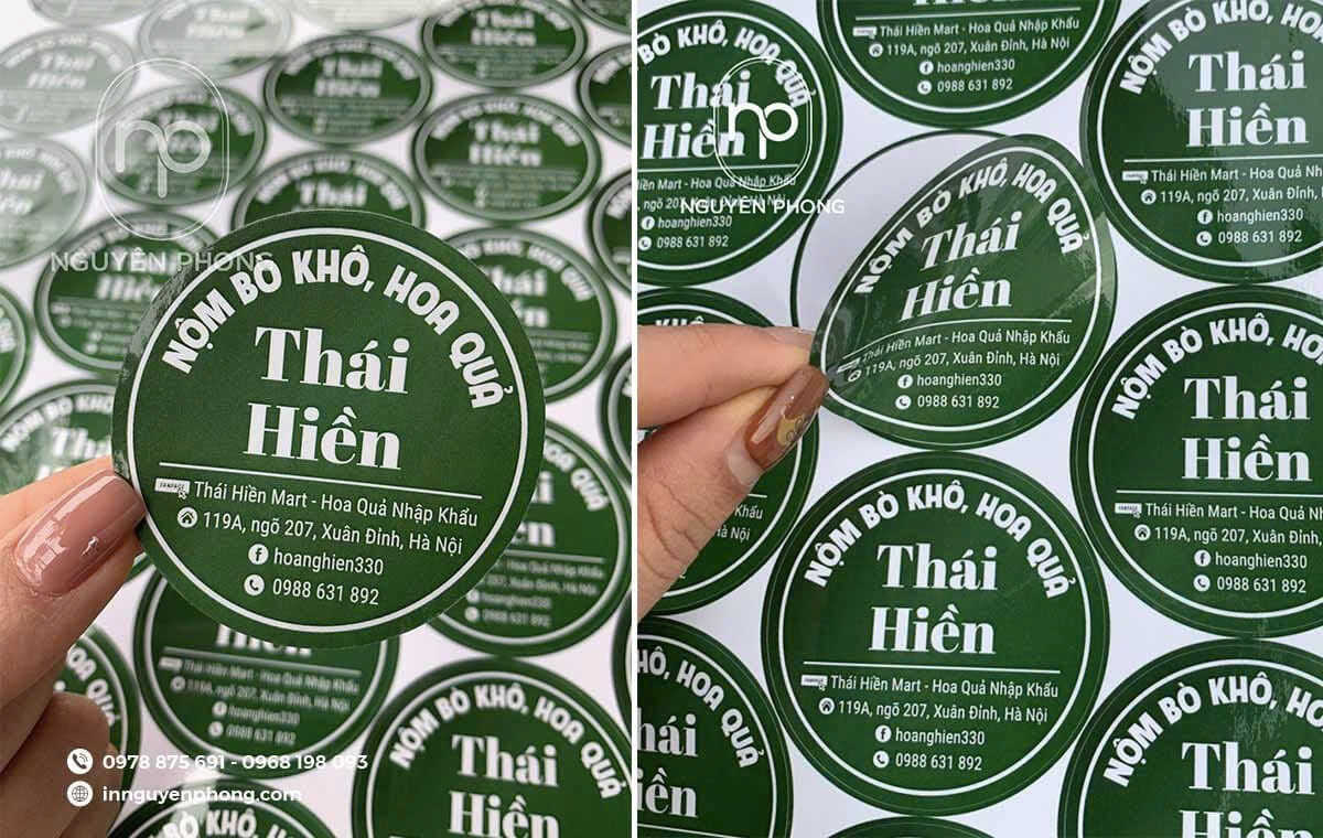 Mẫu in decal Nguyên Phong thực hiện cho khách hàng